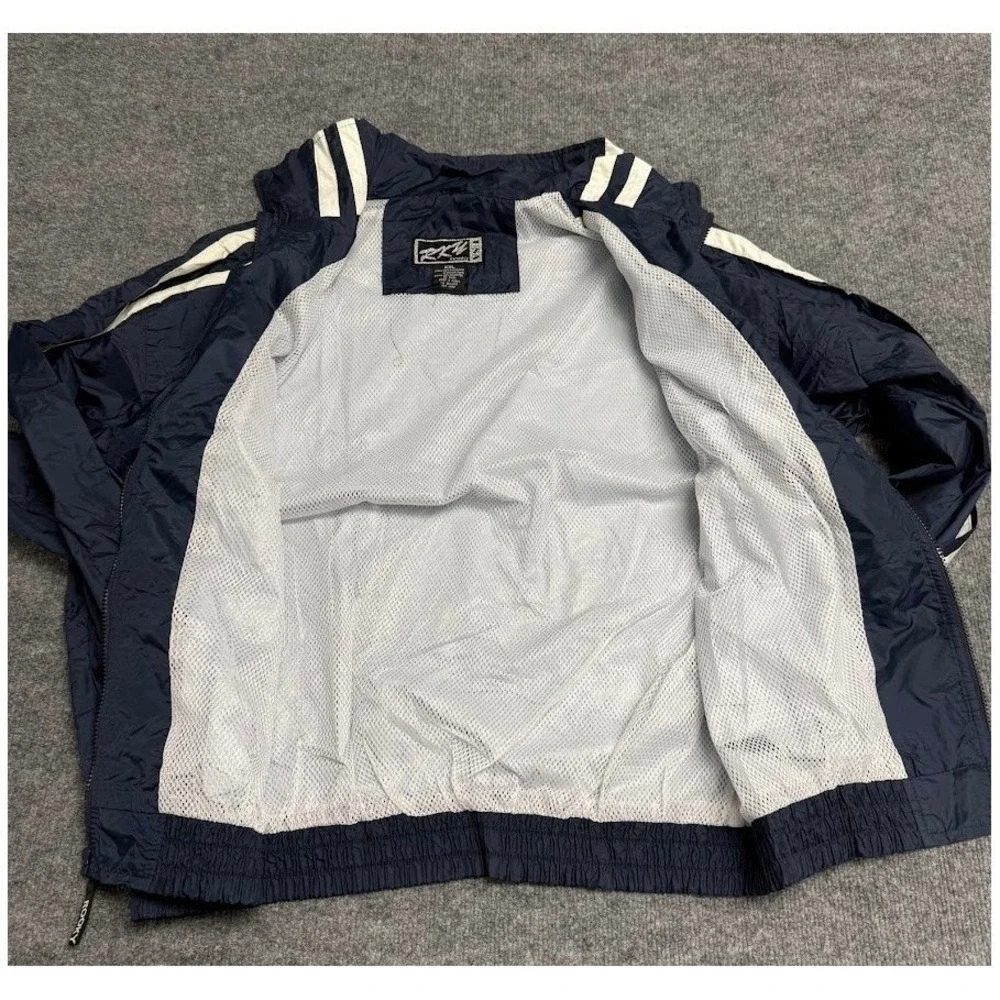 Vintage ROOKY USA Navy Blue White Stripe‎ Athletic Gear Track Jacket XXL - NEW